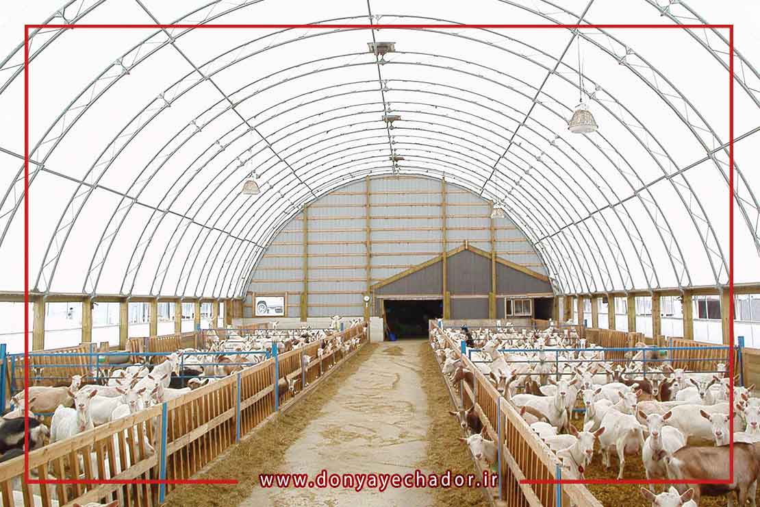 ساخت پناهگاه گوسفندان با سازه پارچه ای